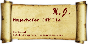 Mayerhofer Júlia névjegykártya
