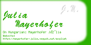 julia mayerhofer business card